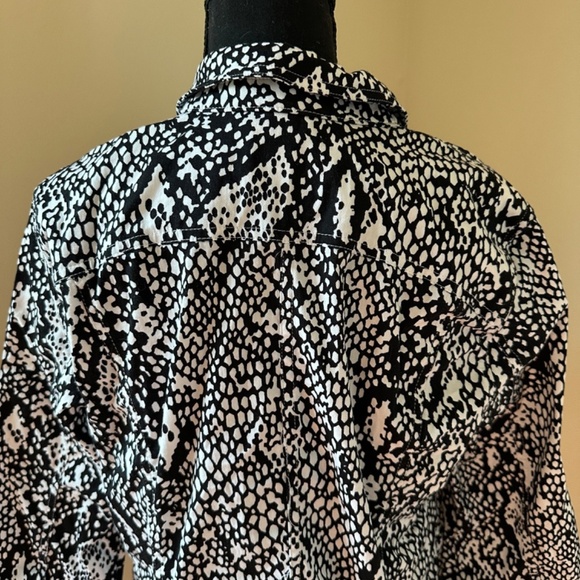 *CHRISTOPHER & BANKS* Black x White Button-Down Jacket Size Large - Picture 5 of 7